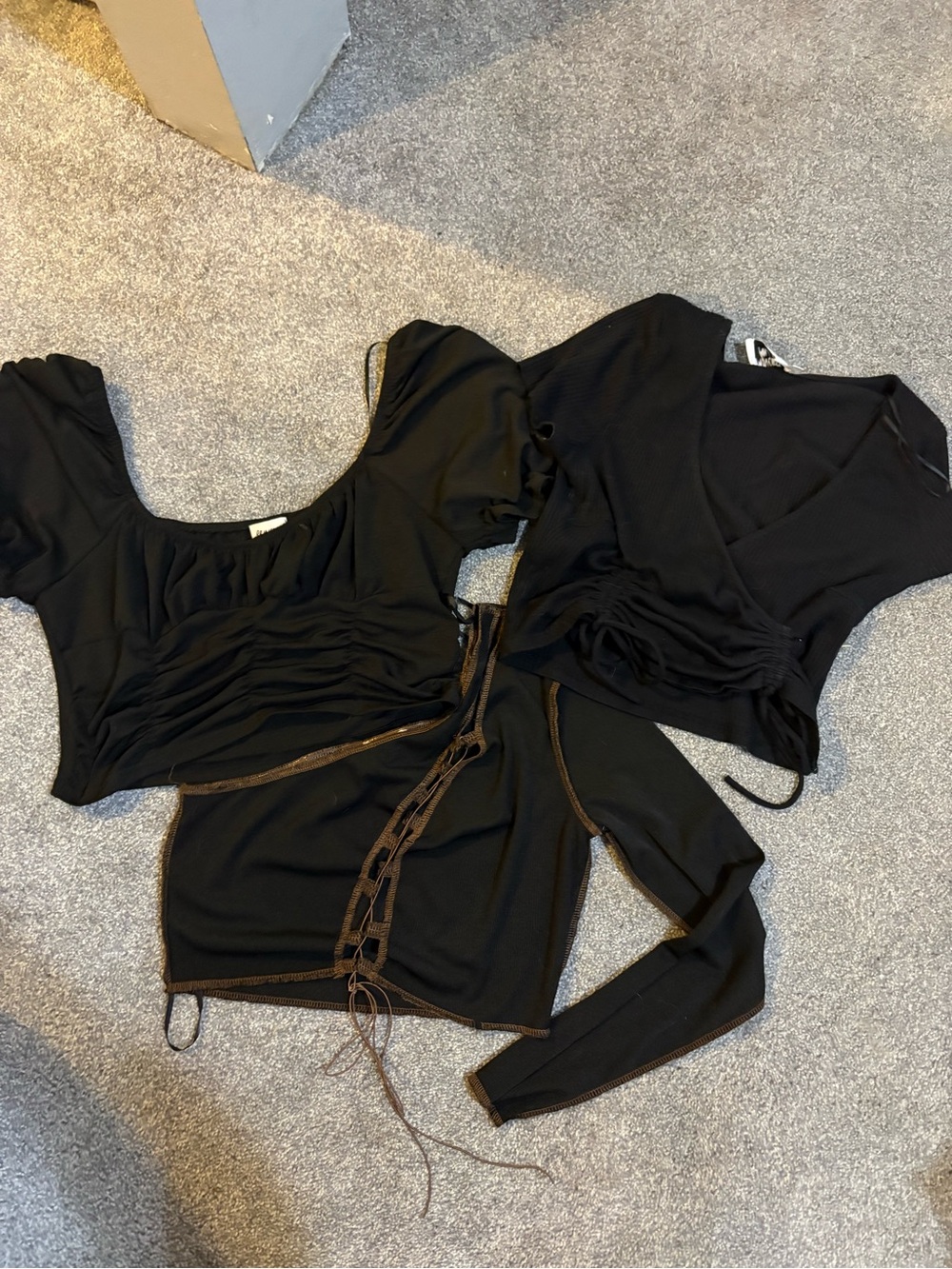 Princess Polly Black Ruched Crop Top Set-6